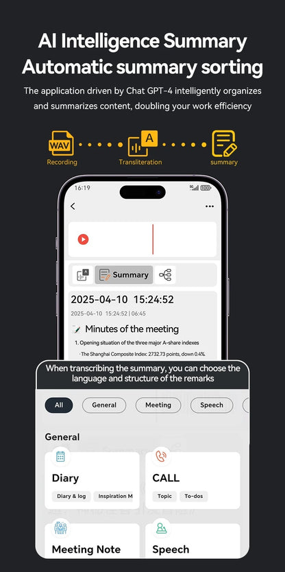 AI Chat-GPT powered note-taking device with app included